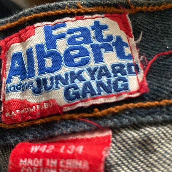 FUBU Vintage 90s Baggy Carpenter Jeans Loose Fit Hip Hop 42 by 34 RARE - Picture 3 of 15